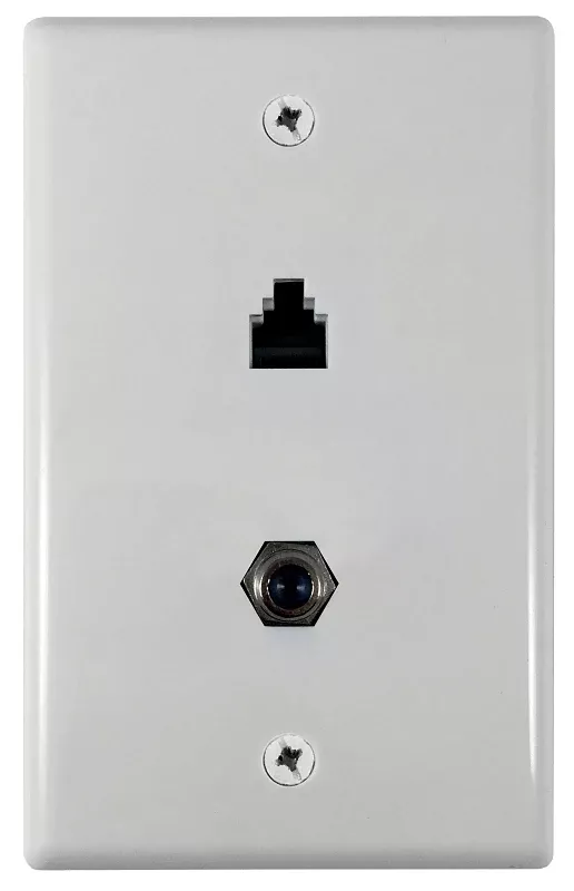 Zenith VW6ERG6W Ethernet and Coax Wallplate, White, Flush Mounting, Pack of 4
