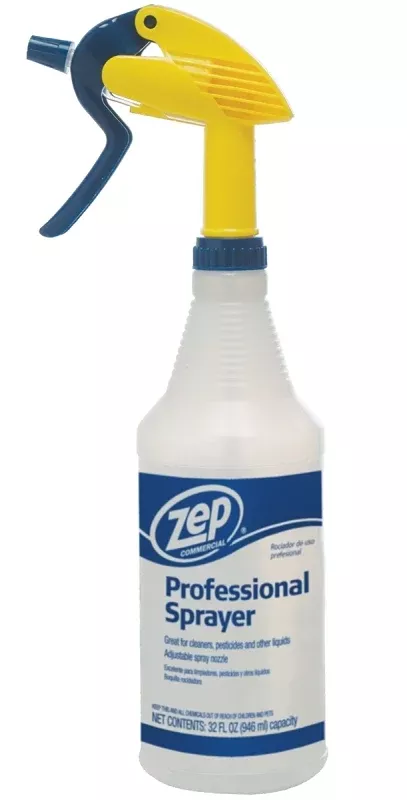 Zep HDPRO36 Spray Bottle, 32 oz, Plastic, Clear