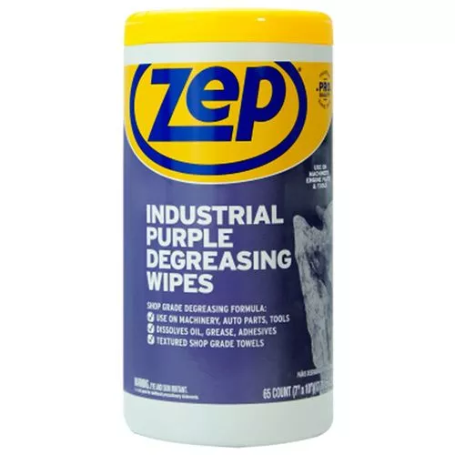 Zep Purple Degreasing Wipes, 65 Count