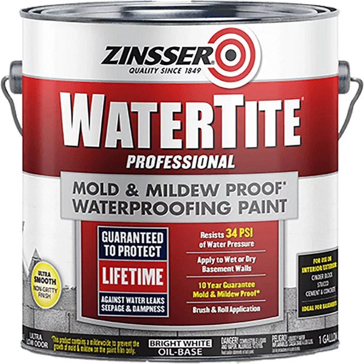 Zinsser WaterTite Mold & Mildew-Proof Waterproofing Paint 05001
